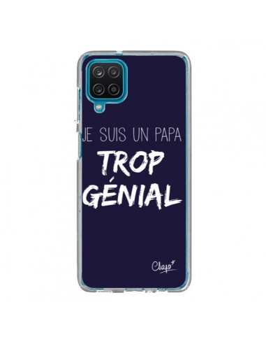 Coque Samsung Galaxy A12 et M12 Je suis un Papa trop Génial Bleu Marine - Chapo