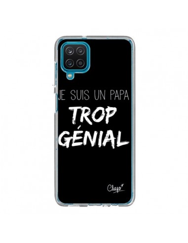 Coque Samsung Galaxy A12 et M12 Je suis un Papa trop Génial Noir - Chapo