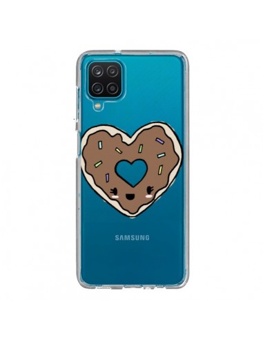 Coque Samsung Galaxy A12 et M12 Donuts Heart Coeur Chocolat Transparente - Claudia Ramos