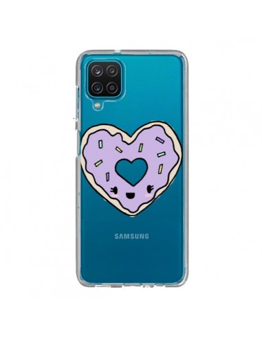 Coque Samsung Galaxy A12 et M12 Donuts Heart Coeur Violet Transparente - Claudia Ramos
