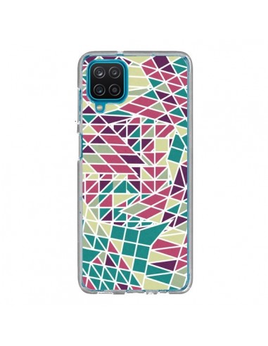 Coque Samsung Galaxy A12 et M12 Azteque Triangles Vert Violet - Eleaxart