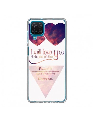Coque Samsung Galaxy A12 et M12 I will love you until the end Coeurs - Eleaxart