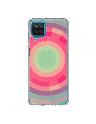 Coque Samsung Galaxy A12 et M12 Spirale de Couleurs Rose Vert - Eleaxart