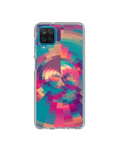 Coque Samsung Galaxy A12 et M12 Spirales de Couleurs Rose Violet - Eleaxart