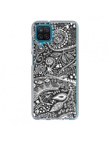 Coque Samsung Galaxy A12 et M12 Azteque Noir et Blanc - Eleaxart