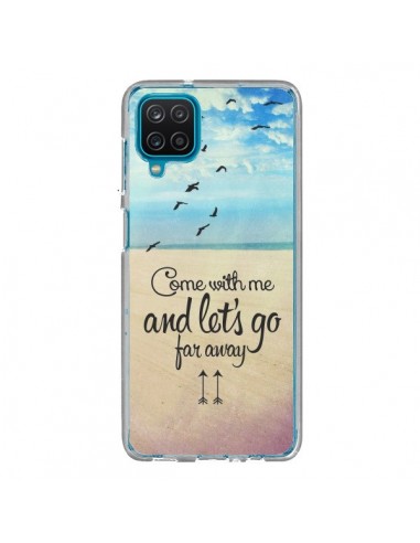 Coque Samsung Galaxy A12 et M12 Let's Go Far Away Beach Plage - Eleaxart