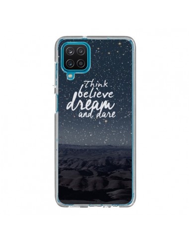 Coque Samsung Galaxy A12 et M12 Think believe dream and dare Pensée Rêves - Eleaxart