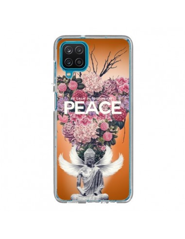 Coque Samsung Galaxy A12 et M12 Peace Fleurs Buddha - Eleaxart