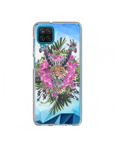 Coque Samsung Galaxy A12 et M12 Girafes Lion Tigre Jungle - Eleaxart