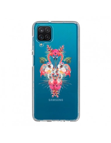 Coque Samsung Galaxy A12 et M12 Tropicales Flamingos Tropical Flamant Rose Summer Ete - Eleaxart