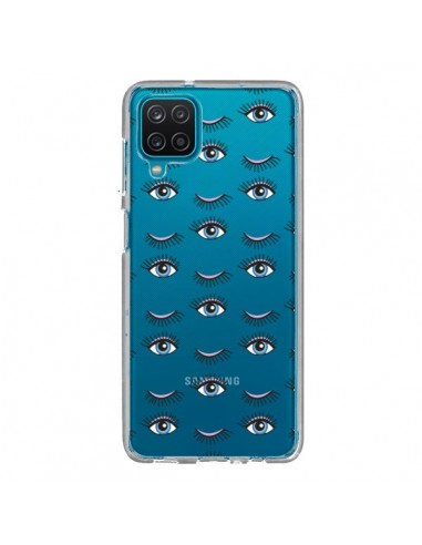 Coque Samsung Galaxy A12 et M12 Eyes Oeil Yeux Bleus Mosaïque Transparente -  Léa Clément