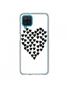 Coque Samsung Galaxy A12 et M12 Coeur en coeurs noirs -...