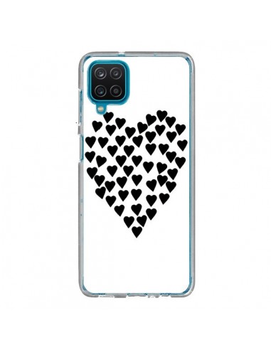 Coque Samsung Galaxy A12 et M12 Coeur en coeurs noirs - Project M