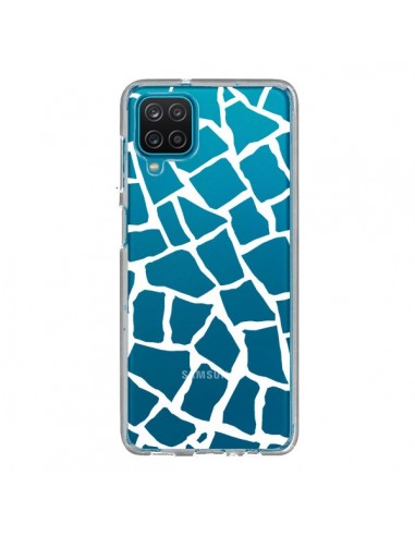 Coque Samsung Galaxy A12 et M12 Girafe Mosaïque Blanc Transparente - Project M