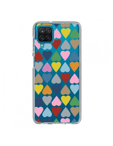 Coque Samsung Galaxy A12 et M12 Coeurs Heart Couleur Transparente - Project M