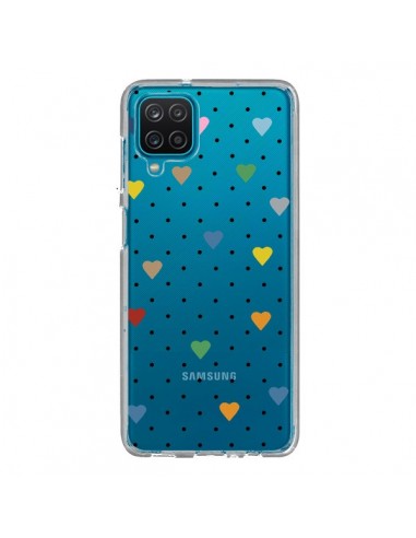 Coque Samsung Galaxy A12 et M12 Point Coeur Coloré Pin Point Heart Transparente - Project M