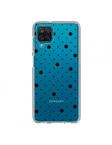 Coque Samsung Galaxy A12 et M12 Point Noir Pin Point Transparente - Project M