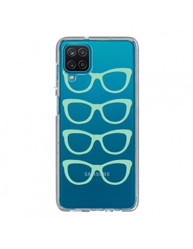 Coque Samsung Galaxy A12 et M12 Sunglasses Lunettes Soleil Mint Bleu Vert Transparente - Project M