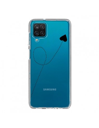 Coque Samsung Galaxy A12 et M12 Travel to your Heart Noir Voyage Coeur Transparente - Project M