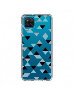 Coque Samsung Galaxy A12 et M12 Triangles Ice Blue Bleu...