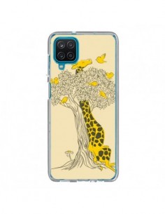 Coque Samsung Galaxy A12 et M12 Girafe Amis Oiseaux - Jay...