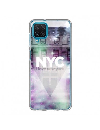 Coque Samsung Galaxy A12 et M12 I Love New York City Violet Vert - Javier Martinez