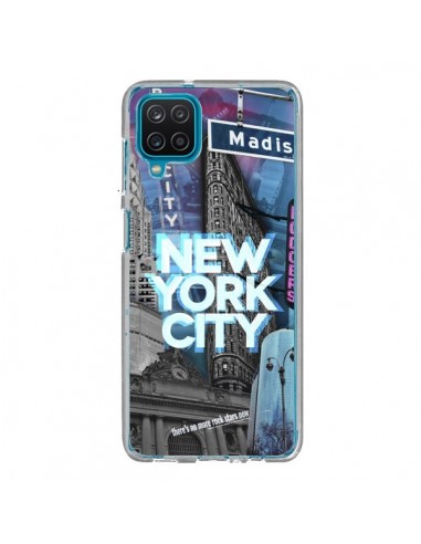 Coque Samsung Galaxy A12 et M12 New York City Buildings Bleu - Javier Martinez