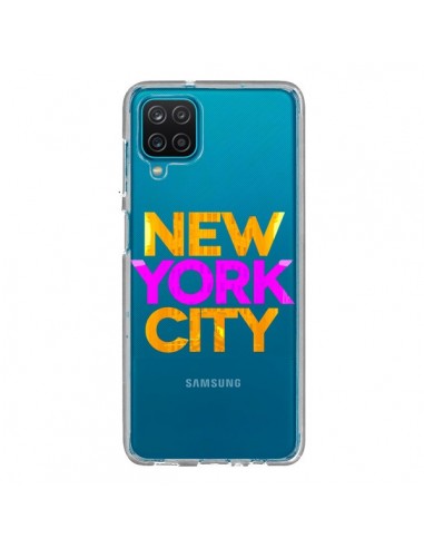 Coque Samsung Galaxy A12 et M12 New York City NYC Orange Rose Transparente - Javier Martinez