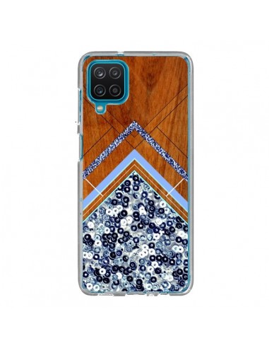 Coque Samsung Galaxy A12 et M12 Sequin Geometry Bois Azteque Aztec Tribal - Jenny Mhairi