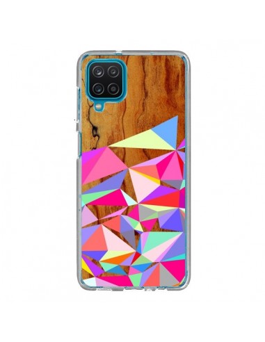 Coque Samsung Galaxy A12 et M12 Wooden Multi Geo Bois Azteque Aztec Tribal - Jenny Mhairi