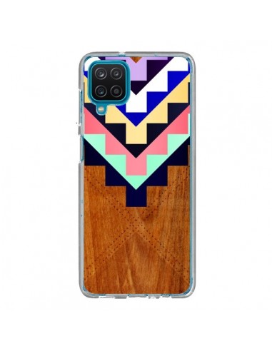 Coque Samsung Galaxy A12 et M12 Wooden Tribal Bois Azteque Aztec Tribal - Jenny Mhairi