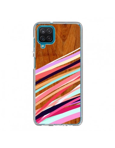 Coque Samsung Galaxy A12 et M12 Wooden Waves Coral Bois Azteque Aztec Tribal - Jenny Mhairi