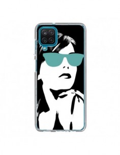 Coque Samsung Galaxy A12 et M12 Fille Lunettes Bleues -...