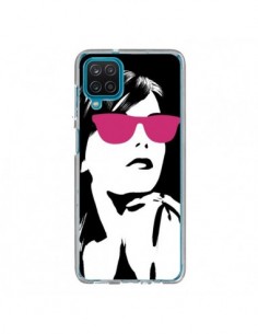 Coque Samsung Galaxy A12 et M12 Fille Lunettes Roses -...