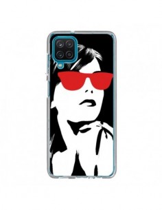 Coque Samsung Galaxy A12 et M12 Fille Lunettes Rouges -...