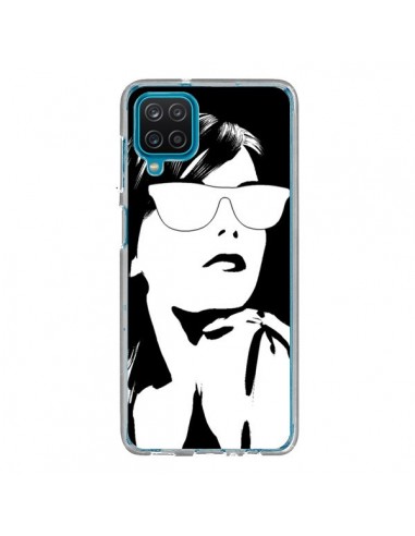 Coque Samsung Galaxy A12 et M12 Fille Lunettes Blanches - Jonathan Perez