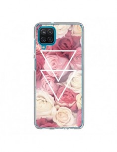 Coque Samsung Galaxy A12 et M12 Roses Triangles Fleurs -...