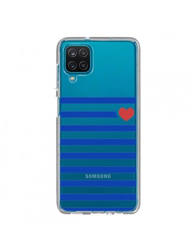 Coque Samsung Galaxy A12 et M12 Mariniere Coeur Love Transparente - Jonathan Perez