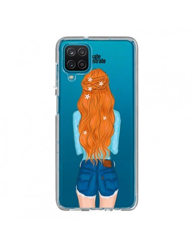 Coque Samsung Galaxy A12 et M12 Red Hair Don't Care Rousse Transparente - kateillustrate