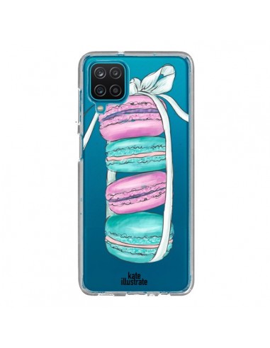 Coque Samsung Galaxy A12 et M12 Macarons Pink Mint Rose Transparente - kateillustrate