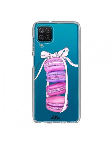 Coque Samsung Galaxy A12 et M12 Macarons Pink Purple Rose Violet Transparente - kateillustrate