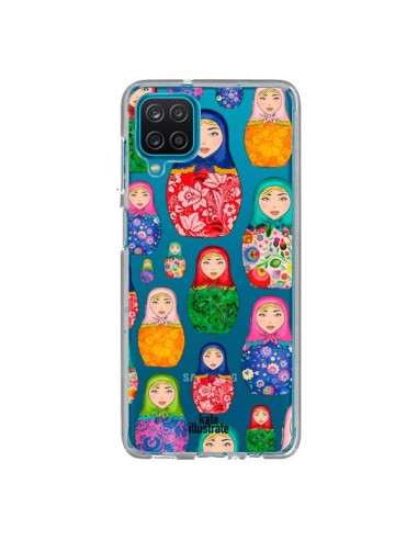 Coque Samsung Galaxy A12 et M12 Matryoshka Dolls Poupées Russes Transparente - kateillustrate