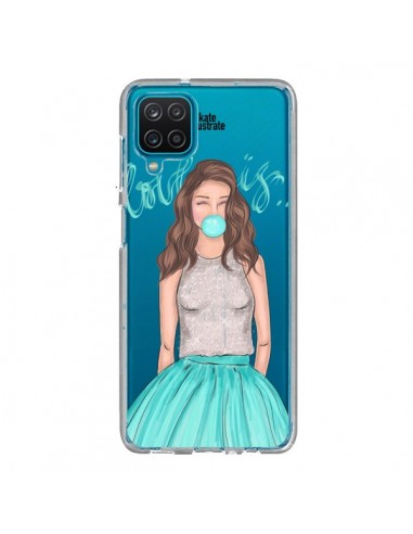 Coque Samsung Galaxy A12 et M12 Bubble Girls Tiffany Bleu Transparente - kateillustrate
