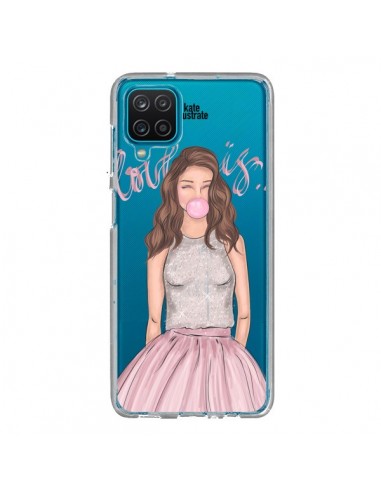 Coque Samsung Galaxy A12 et M12 Bubble Girl Tiffany Rose Transparente - kateillustrate