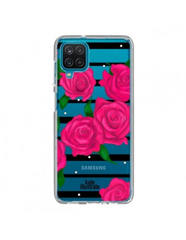 Coque Samsung Galaxy A12 et M12 Roses Rose Fleurs Flowers Transparente - kateillustrate