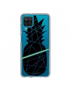 Coque Samsung Galaxy A12 et M12 Ananas Noir Transparente...