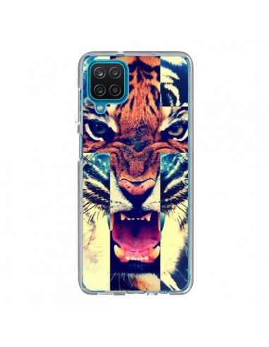 Coque Samsung Galaxy A12 et M12 Tigre Swag Croix Roar Tiger - Laetitia
