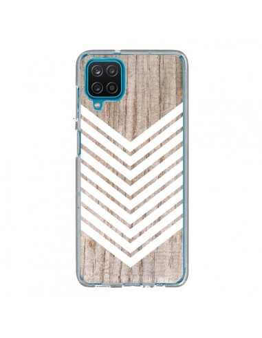 Coque Samsung Galaxy A12 et M12 Tribal Aztèque Bois Wood Flèche Blanc - Laetitia