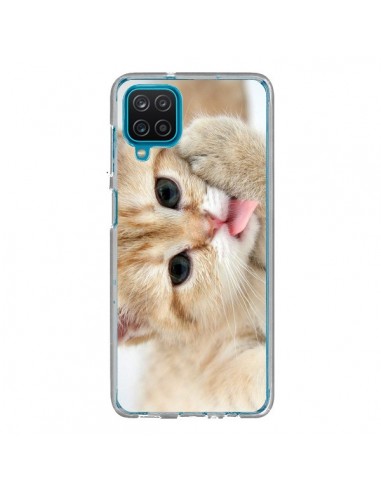 Coque Samsung Galaxy A12 et M12 Chat Cat Tongue - Laetitia