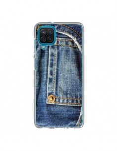 Coque Samsung Galaxy A12 et M12 Jean Bleu Vintage - Laetitia